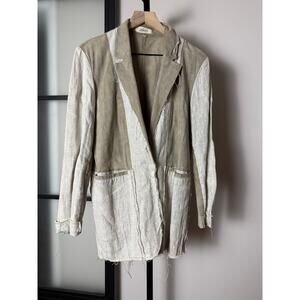 Jakett New York Linen and Leather Blend Jacket Size XS